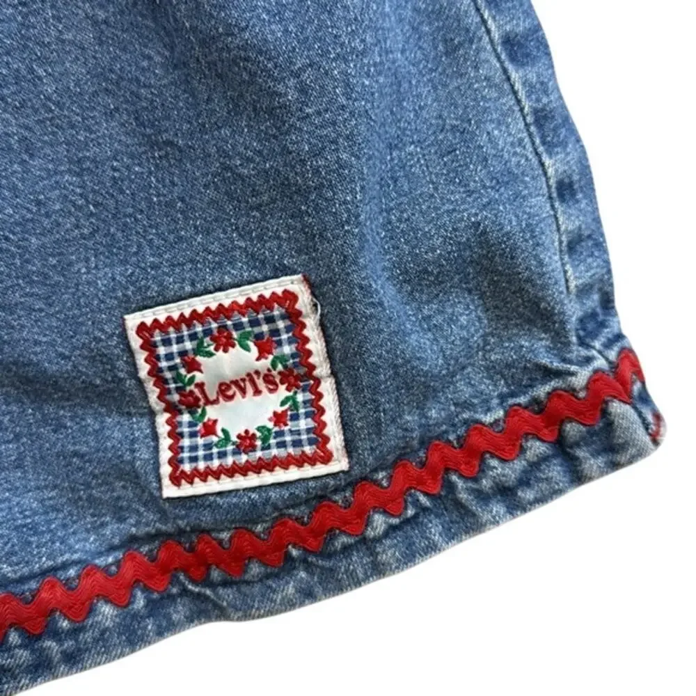 Girl's Vintage Little‎ Levi's Denim Sleeveless Dress Romper 100% Cotton Size 6